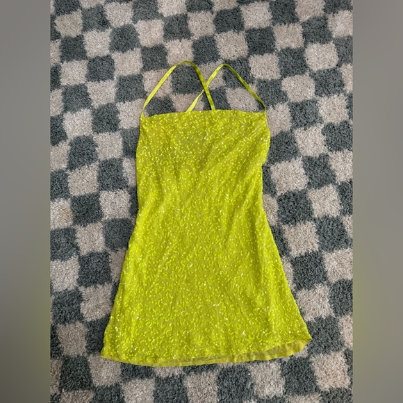 SHOW ME YOUR MUMU Suzanna slip dress size lime green yellow mini party size XS - Picture 3 of 9